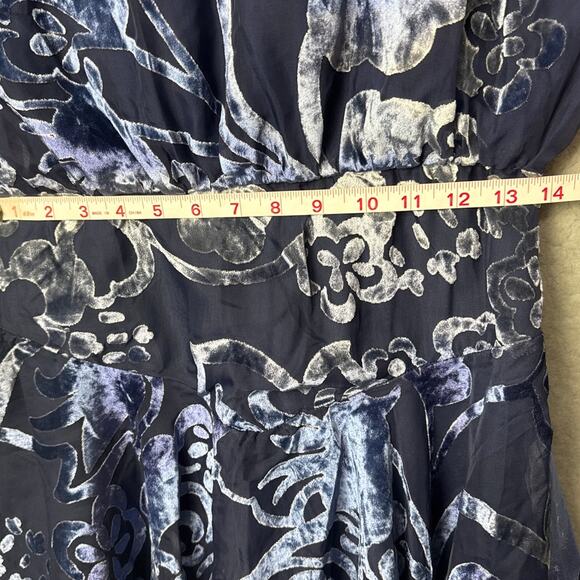 Free People Manuka Velvet Burnout Mini Dress Size S NWOT Blue Boho Versatile - Picture 7 of 11